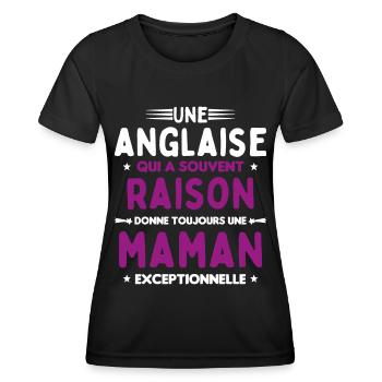 Une anglaise donne toujours maman exceptionnelle - T-shirt sport Femme - noir - Devant - AI Model Female 172 light (172cm)