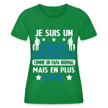 Je suis un Papa Frigoriste Comme un Papa normal - T-shirt sport Femme - vert - Devant - AI Model Female 172 dark (172cm)