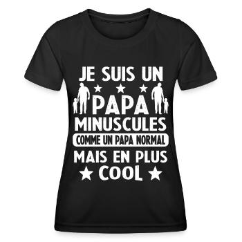 Je suis un papa Minuscules Humour Cadeau - T-shirt sport Femme - noir - Devant - AI Model Female 172 light (172cm)
