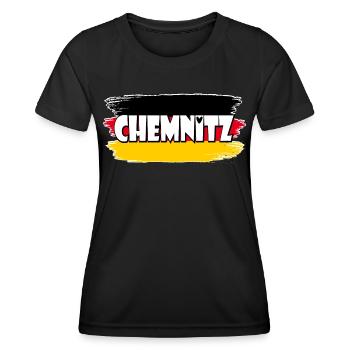 Pavillon : Chemnitz, Allemagne - T-shirt sport Femme - noir - Devant - AI Model Female 172 light (172cm)