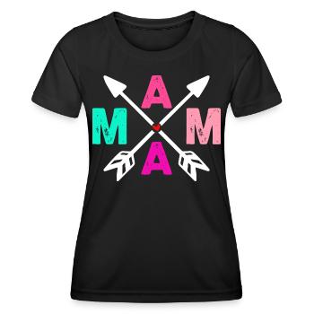 Mama Herz Pfeil - Frauen Funktions-T-Shirt - Schwarz - Vorne - AI Model Female 172 light (172cm)