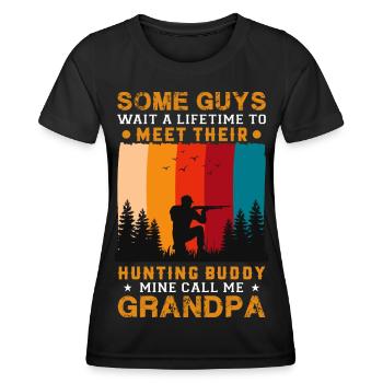 Certains gars chassé copain Grand-père Grand-père Drôle - T-shirt sport Femme - noir - Devant - AI Model Female 172 light (172cm)