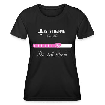 Baby is loading - Du wirst Mama! für Schwangere - Frauen Funktions-T-Shirt - Schwarz - Vorne - AI Model Female 172 light (172cm)