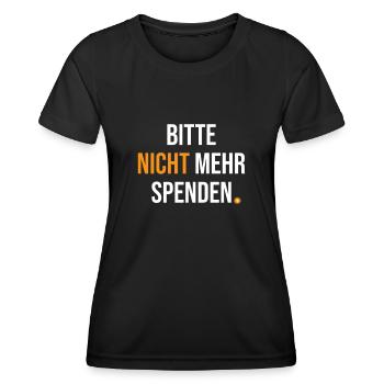 Bitcoin Bitte Nicht Mehr Spenden BTC - Frauen Funktions-T-Shirt - Schwarz - Vorne - AI Model Female 172 light (172cm)