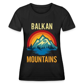 Balkan Mountains Sunset - Women's Functional T-Shirt - black - Front - AI Model Female 172 light (172cm)