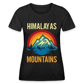 Coucher du soleil de montagnes de l’Himalaya - T-shirt sport Femme - noir - Devant - AI Model Female 172 light (172cm)