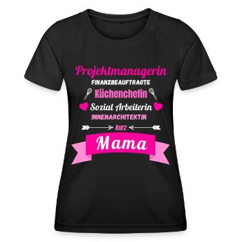 Multitasking Mama Muttertag Geschenk Sprüche - Frauen Funktions-T-Shirt - Schwarz - Vorne - AI Model Female 172 light (172cm)