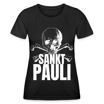 St Pauli. Éventail St pauli Éventail Paulianer Hamburger - T-shirt sport Femme - noir - Devant - AI Model Female 172 light (172cm)