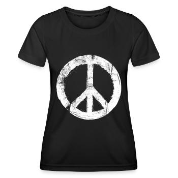 Retro Design Peace Sign Peace Sign - Women's Functional T-Shirt - black - Front - AI Model Female 172 light (172cm)