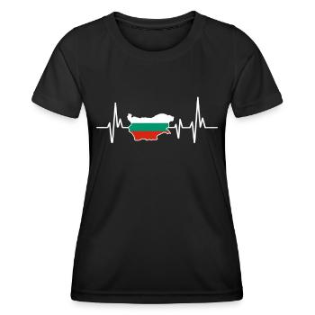 Heartbeat Design Bulgarian Flag Bulgaria - Women's Functional T-Shirt - black - Front - AI Model Female 172 light (172cm)
