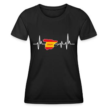 Herzschlag Design Spanien Spanien - Frauen Funktions-T-Shirt - Schwarz - Vorne - AI Model Female 172 light (172cm)