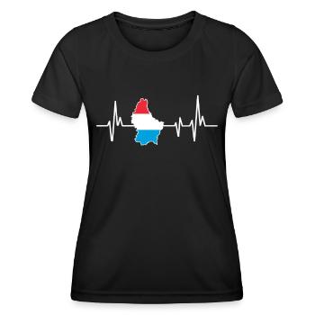 Heartbeat Design Luxembourg Flag Luxembourg - Women's Functional T-Shirt - black - Front - AI Model Female 172 light (172cm)
