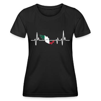 Heartbeat Design Mexican Flag Mexico - Women's Functional T-Shirt - black - Front - AI Model Female 172 light (172cm)