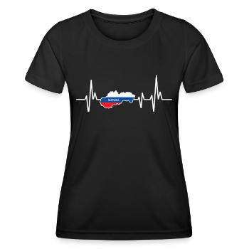 Slovakia Slovak Heartbeat Design - Women's Functional T-Shirt - black - Front - AI Model Female 172 light (172cm)