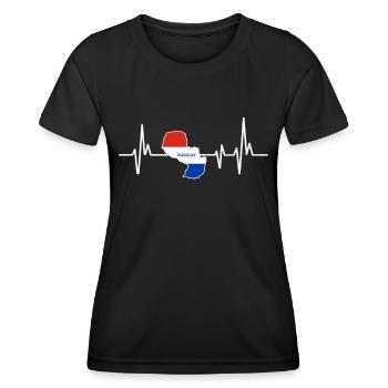 Heartbeat Design Paraguayan Flag Paraguay - Women's Functional T-Shirt - black - Front - AI Model Female 172 light (172cm)