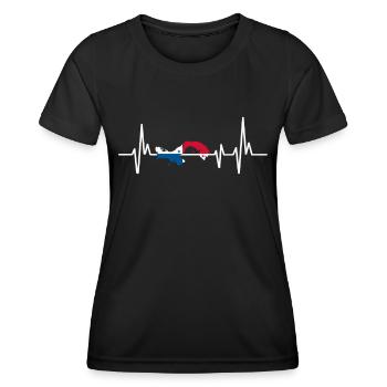 Heartbeat Design Drapeau panaméen Panama - T-shirt sport Femme - noir - Devant - AI Model Female 172 light (172cm)
