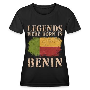 Vintage Design Benesie Flag Benin - Women's Functional T-Shirt - black - Front - AI Model Female 172 light (172cm)