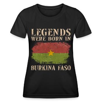 Vintage Design Burkina Faso Drapeau - T-shirt sport Femme - noir - Devant - AI Model Female 172 light (172cm)