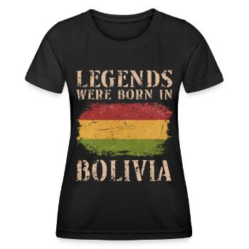 Vintage Design Bolivian Flag Bolivia - Women's Functional T-Shirt - black - Front - AI Model Female 172 light (172cm)