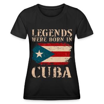 Vintage Design Drapeau Cubain Cuba - T-shirt sport Femme - noir - Devant - AI Model Female 172 light (172cm)