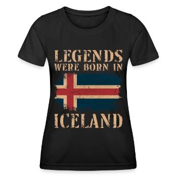Vintage Design Île du drapeau islandais - T-shirt sport Femme - noir - Devant - AI Model Female 172 light (172cm)