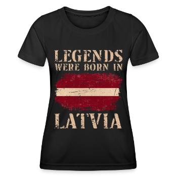 Vintage Design Latvian Flag Latvia - Women's Functional T-Shirt - black - Front - AI Model Female 172 light (172cm)