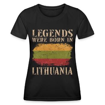 Vintage Design Lithuanian Flag Lithuania - Women's Functional T-Shirt - black - Front - AI Model Female 172 light (172cm)
