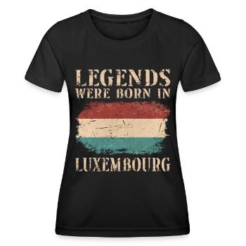 Vintage Design Luxembourgish Flag Luxembourg - Women's Functional T-Shirt - black - Front - AI Model Female 172 light (172cm)