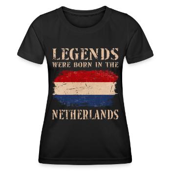 Vintage Design Drapeau néerlandais Pays-Bas - T-shirt sport Femme - noir - Devant - AI Model Female 172 light (172cm)