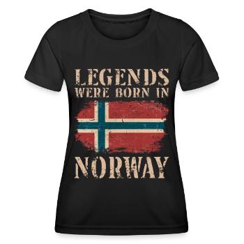 Vintage Design Drapeau norvégien Norvège - T-shirt sport Femme - noir - Devant - AI Model Female 172 light (172cm)