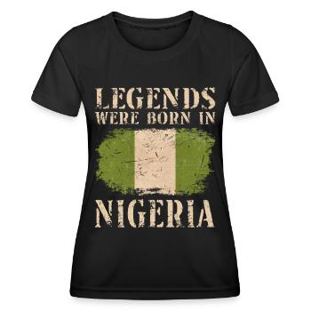 Vintage Design Nigerian Flag Nigeria - Women's Functional T-Shirt - black - Front - AI Model Female 172 light (172cm)