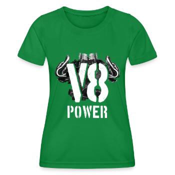 V8 engine engine power - Women's Functional T-Shirt - kelly green - Front - AI Model Female 172 dark (172cm)