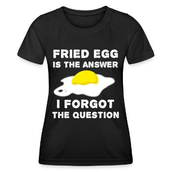 Spiegelei Lustig - Frauen Funktions-T-Shirt - Schwarz - Vorne - AI Model Female 172 light (172cm)