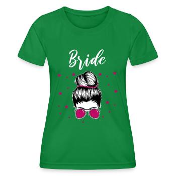 Bride Bachelorette Party - Women's Functional T-Shirt - kelly green - Front - AI Model Female 172 dark (172cm)