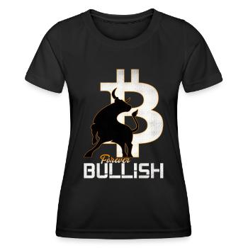 BITCOIN Bullish BLACK BULL Bitcoin Bull Market - Women's Functional T-Shirt - black - Front - AI Model Female 172 light (172cm)