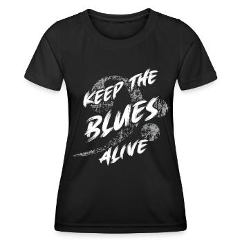 Le blues est vivant Gardez le blues vivant - T-shirt sport Femme - noir - Devant - AI Model Female 172 light (172cm)