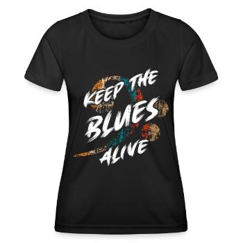 Le blues est vivant Gardez le blues vivant - T-shirt sport Femme - noir - Devant - AI Model Female 172 light (172cm)