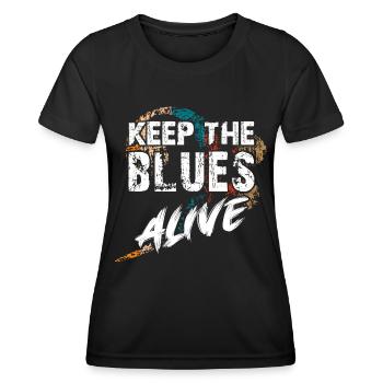 Le blues est vivant Gardez le blues vivant - T-shirt sport Femme - noir - Devant - AI Model Female 172 light (172cm)