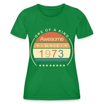 Cadeau d’anniversaire - Unique en son genre depuis 1973 - T-shirt sport Femme - vert - Devant - AI Model Female 172 dark (172cm)