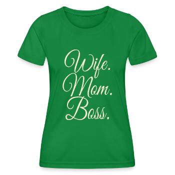 Wife Mom Boss - Frauen Funktions-T-Shirt - Kelly Green - Vorne - AI Model Female 172 dark (172cm)