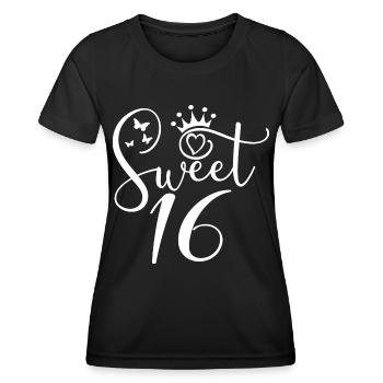 Sweet Sixteen Mignon cadeau de 16 ans - T-shirt sport Femme - noir - Devant - AI Model Female 172 light (172cm)