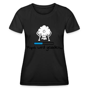 pups_geladen_3f - Women's Functional T-Shirt - black - Front - AI Model Female 172 light (172cm)
