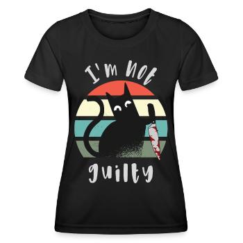 Je suis innocent, chat avec couteau - T-shirt sport Femme - noir - Devant - AI Model Female 172 light (172cm)