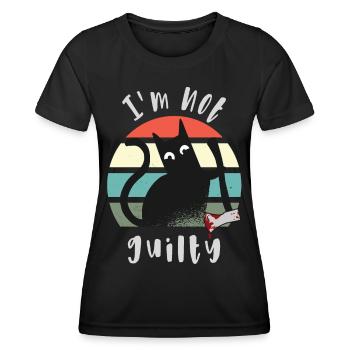 Ich bin unschuldig, Katze mit Axt - Frauen Funktions-T-Shirt - Schwarz - Vorne - AI Model Female 172 light (172cm)