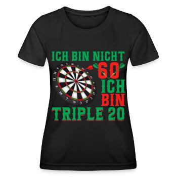 Dart 60. Geburtstag Triple 20 - Frauen Funktions-T-Shirt - Schwarz - Vorne - AI Model Female 172 light (172cm)