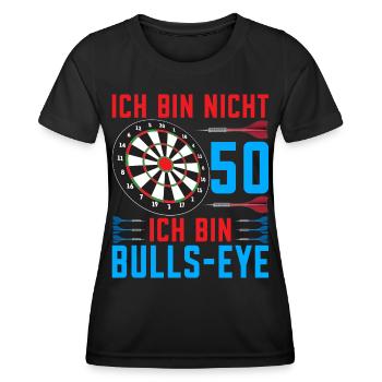 Dart 50. Geburtstag Bulls-Eye - Frauen Funktions-T-Shirt - Schwarz - Vorne - AI Model Female 172 light (172cm)