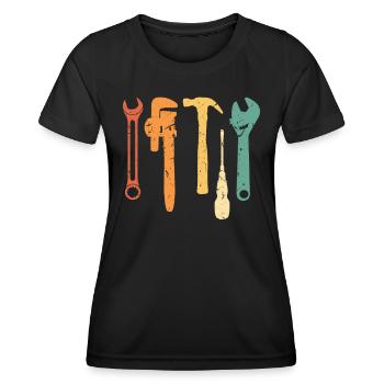 Mechanic Vintage Retro Tools Fix Stuff - T-shirt sport Femme - noir - Devant - AI Model Female 172 light (172cm)