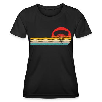 Parachute rétro parachute - T-shirt sport Femme - noir - Devant - AI Model Female 172 light (172cm)