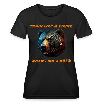 ROAR LIKE A BEAR - Workout Design - T-shirt sport Femme - noir - Devant - AI Model Female 172 light (172cm)