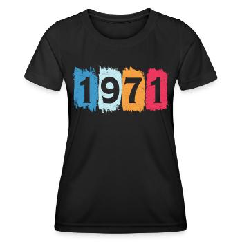 Retro 1971 t-shirt 71 vintage 1971 - Women's Functional T-Shirt - black - Front - AI Model Female 172 light (172cm)